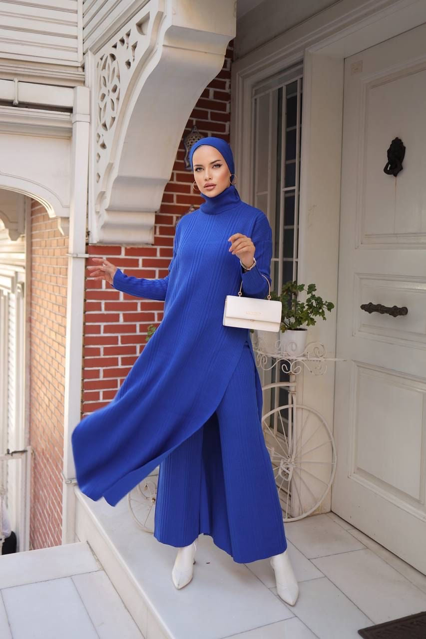 Blue Long Dress 2 peice #039