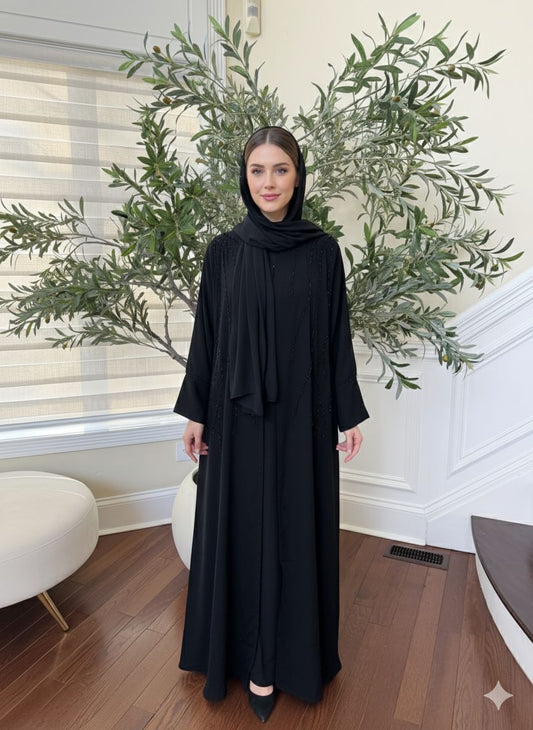 Crescent Night Black Abaya