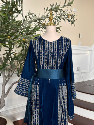 Blue Velvet Stone Thobe