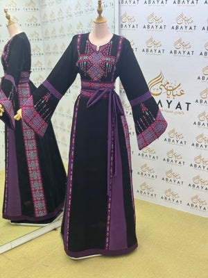 Black Embroidery Tatreez Embellishd Thobe