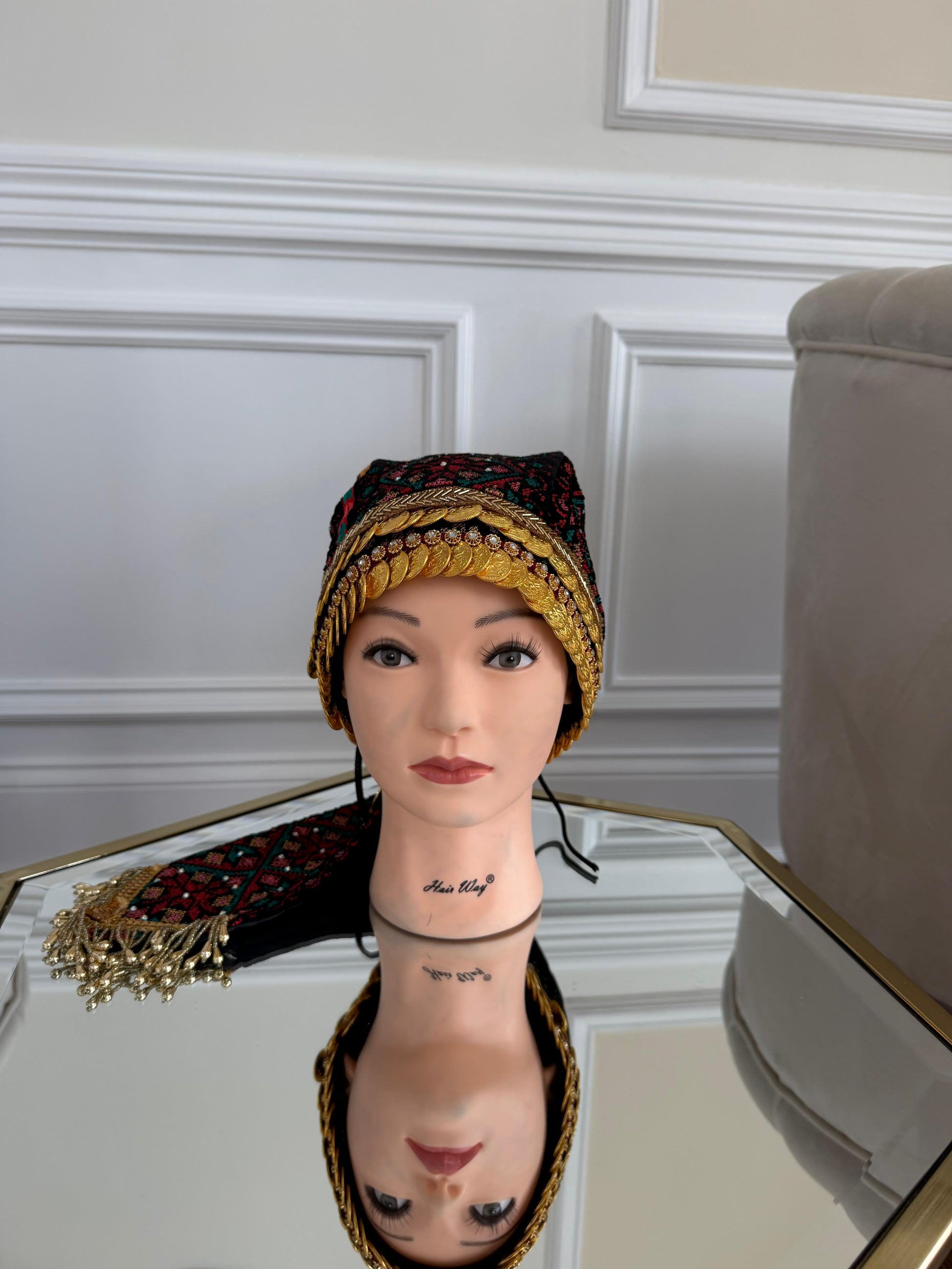 Traditional Beaded Coin Head Piece