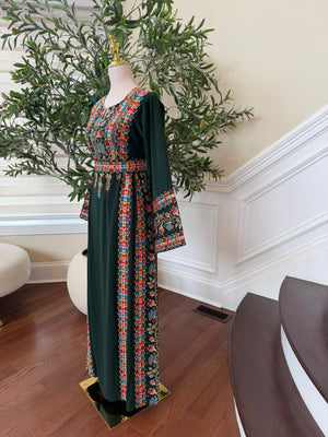 Green Embroidery Tatreez Thobe