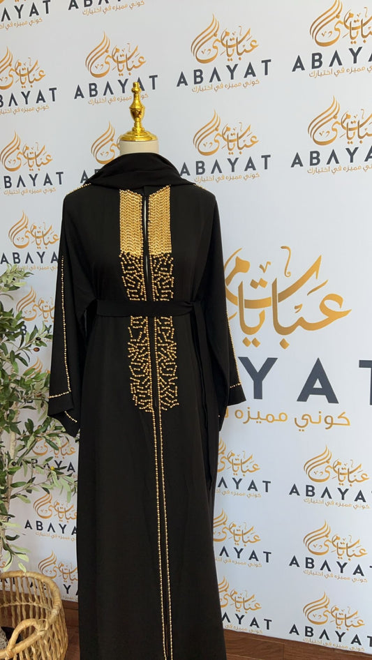 Golden Black Sequence Abaya