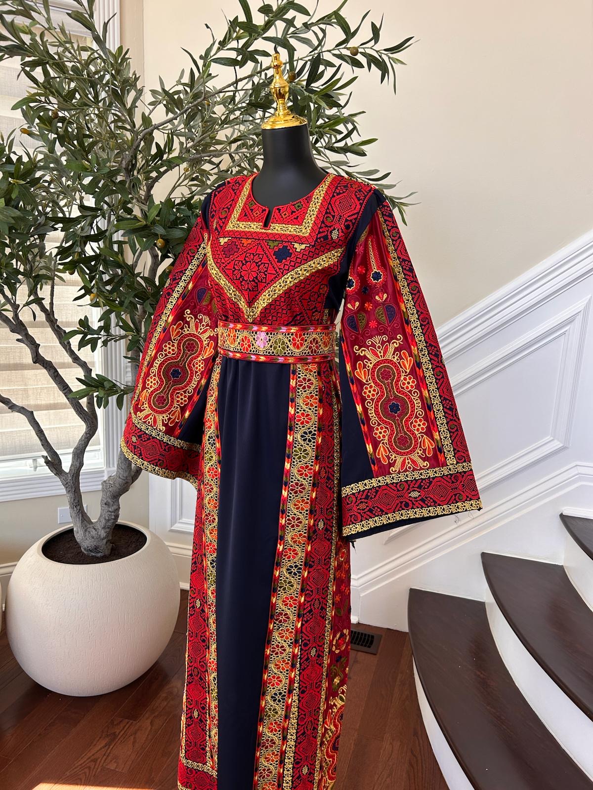 Navy Blue Elegance Tatreez Thobe