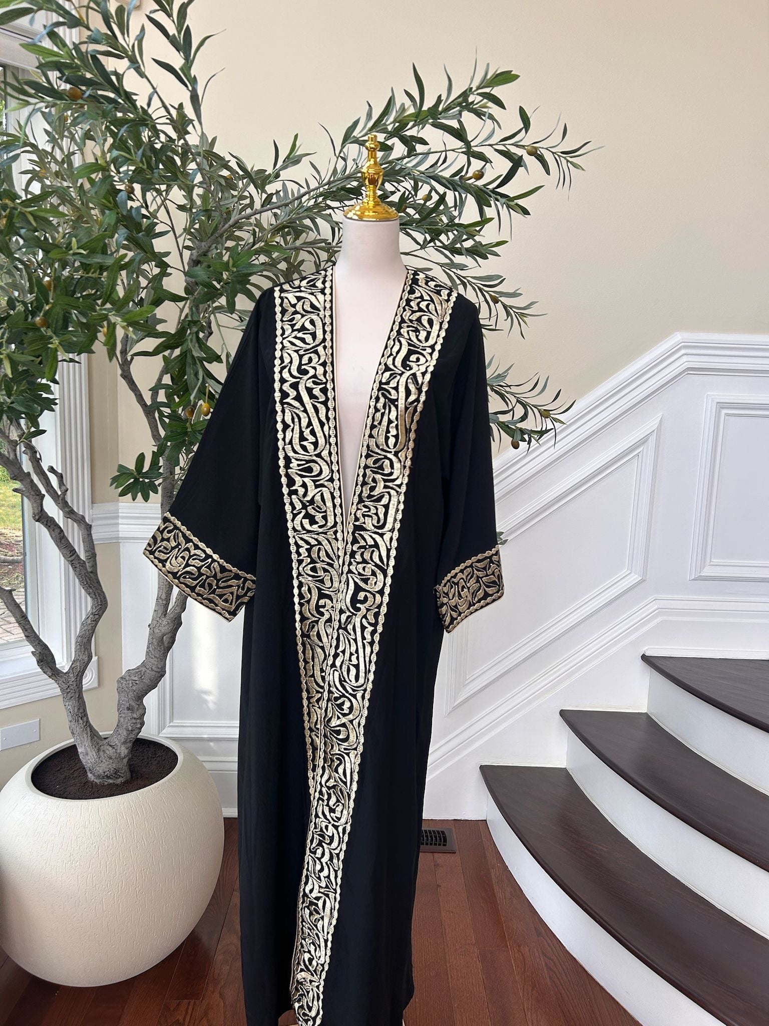 Black Cardigan Golden Detail