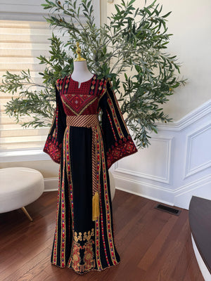 Black Embroidery Tatreez Traditional Thobe