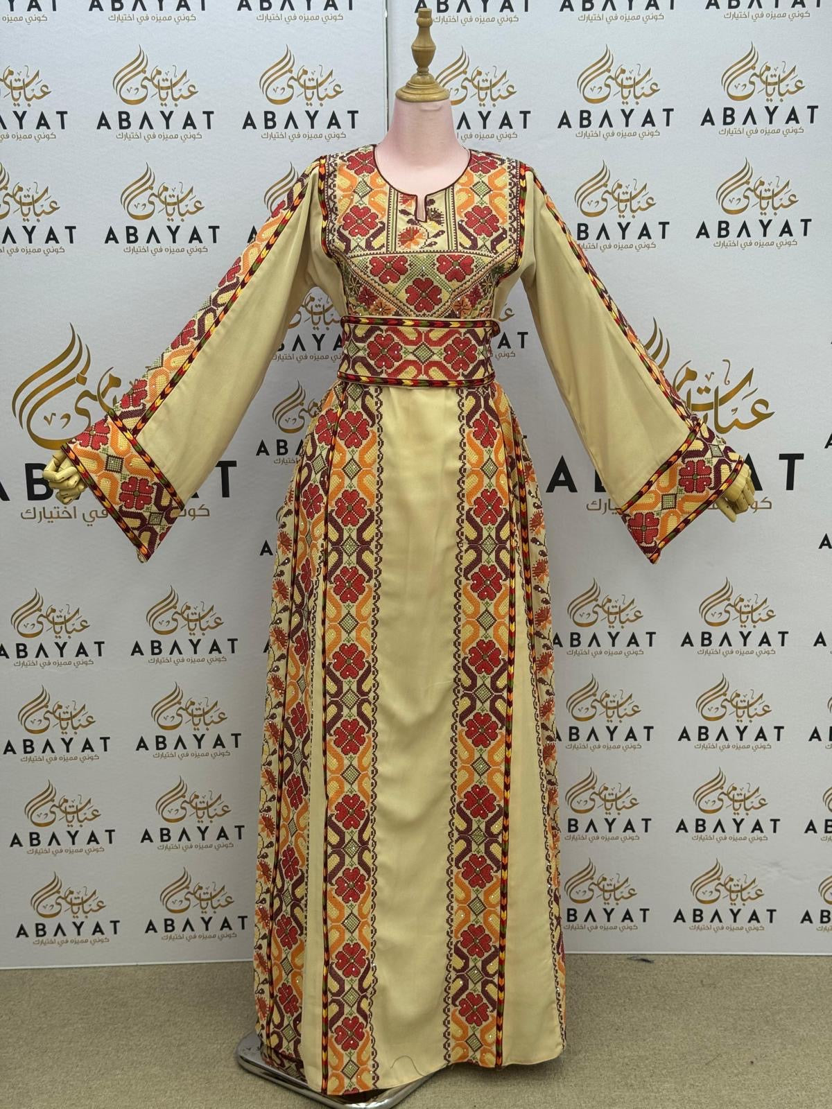 Elegant Cream Tatreez Thobe