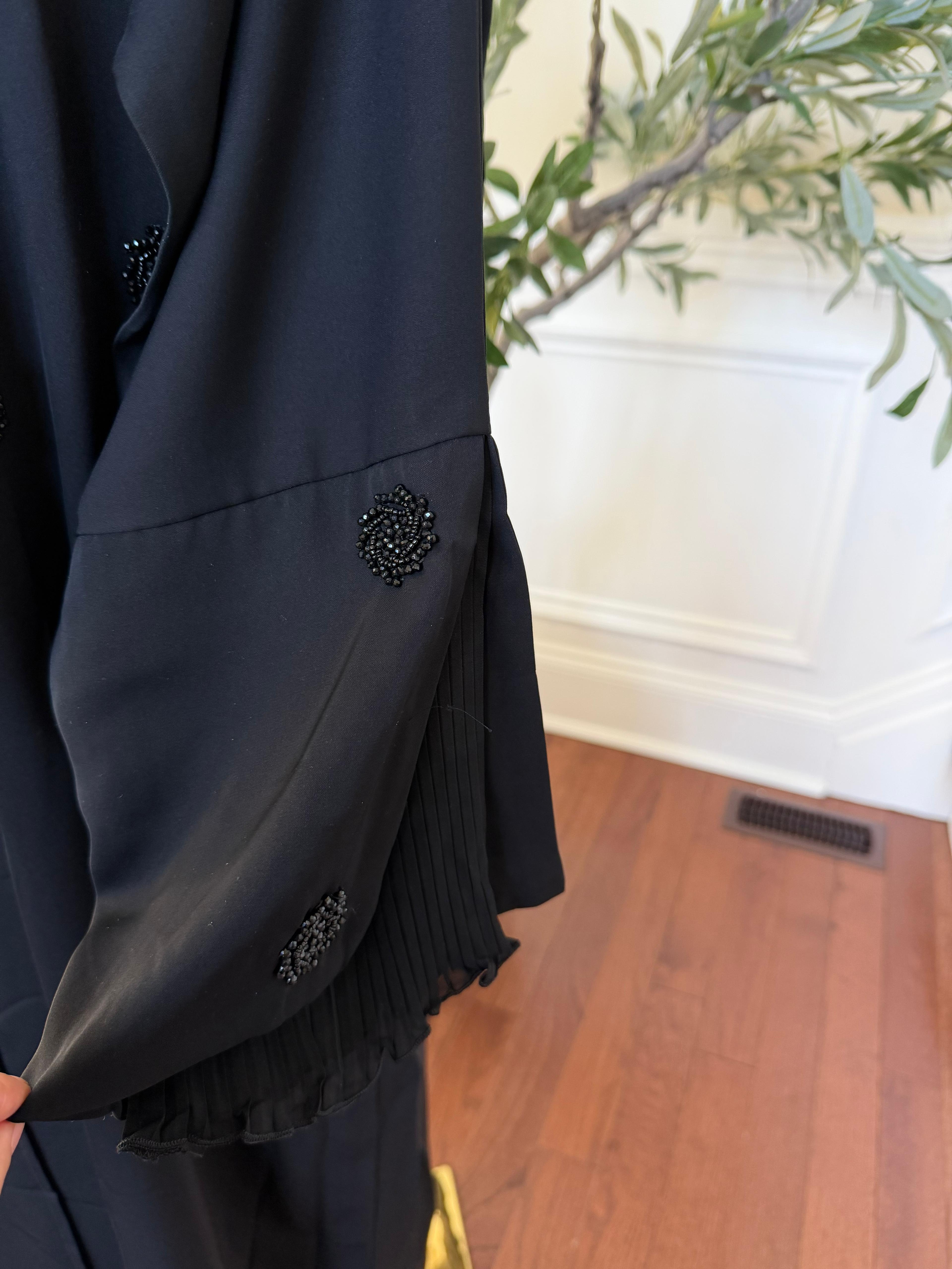 Black Rose Bloom Abaya