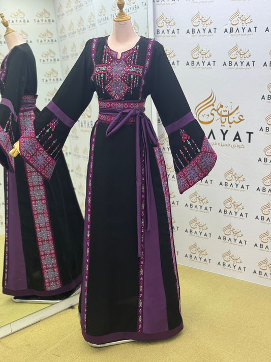 Black Embroidery Tatreez Embellishd Thobe