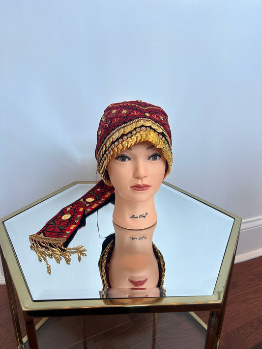 Embroidery Red Tatreez HeadPiece