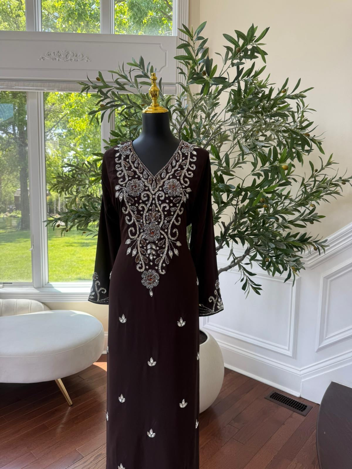 Brown Kuftan Maxi Dress