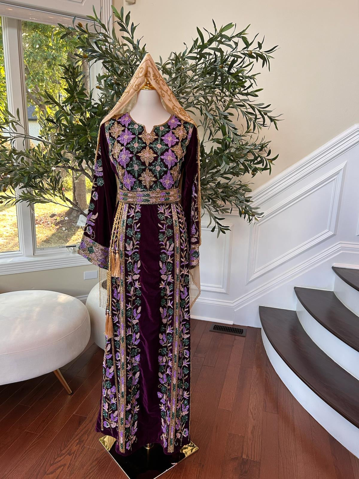 Velvet Purple Stone Thobe