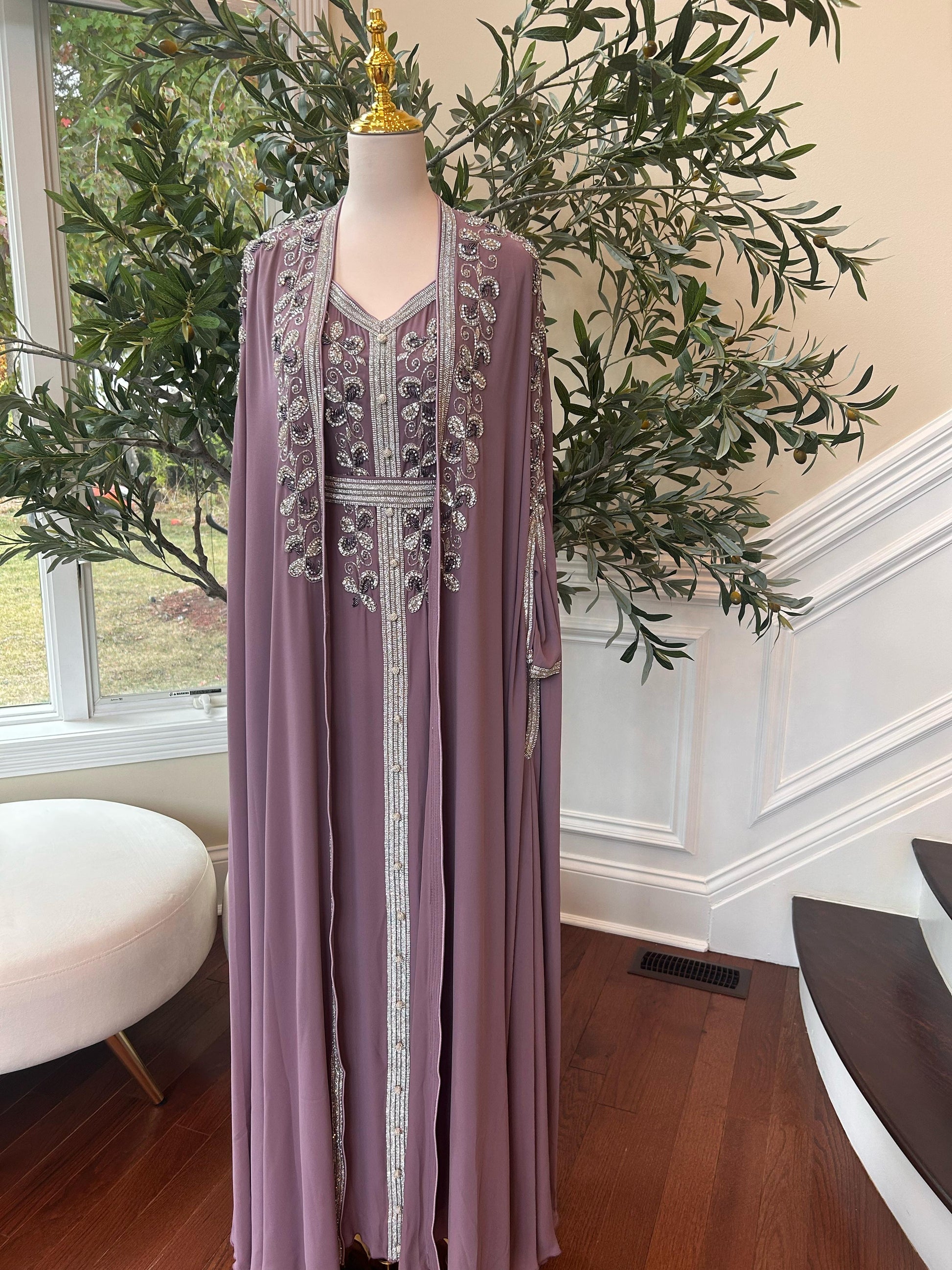 Purple Luxe Beaded Kuftan