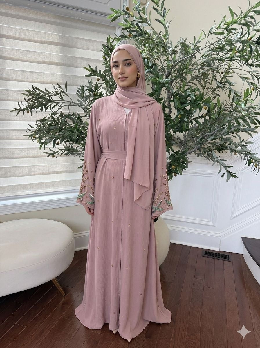Rose Blush Sequin Abaya