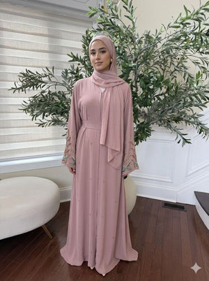 Rose Blush Sequin Abaya