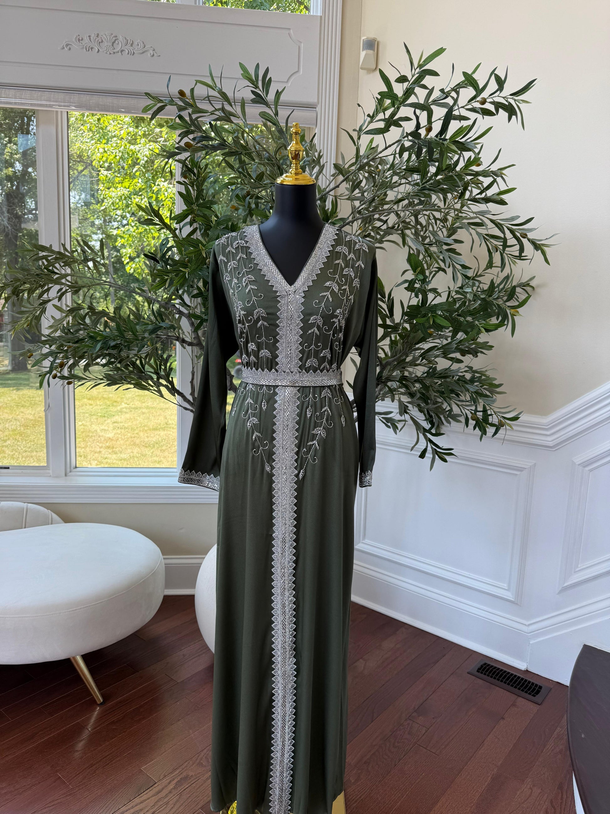Green Floral Kuftan