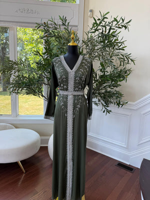 Green Floral Kuftan