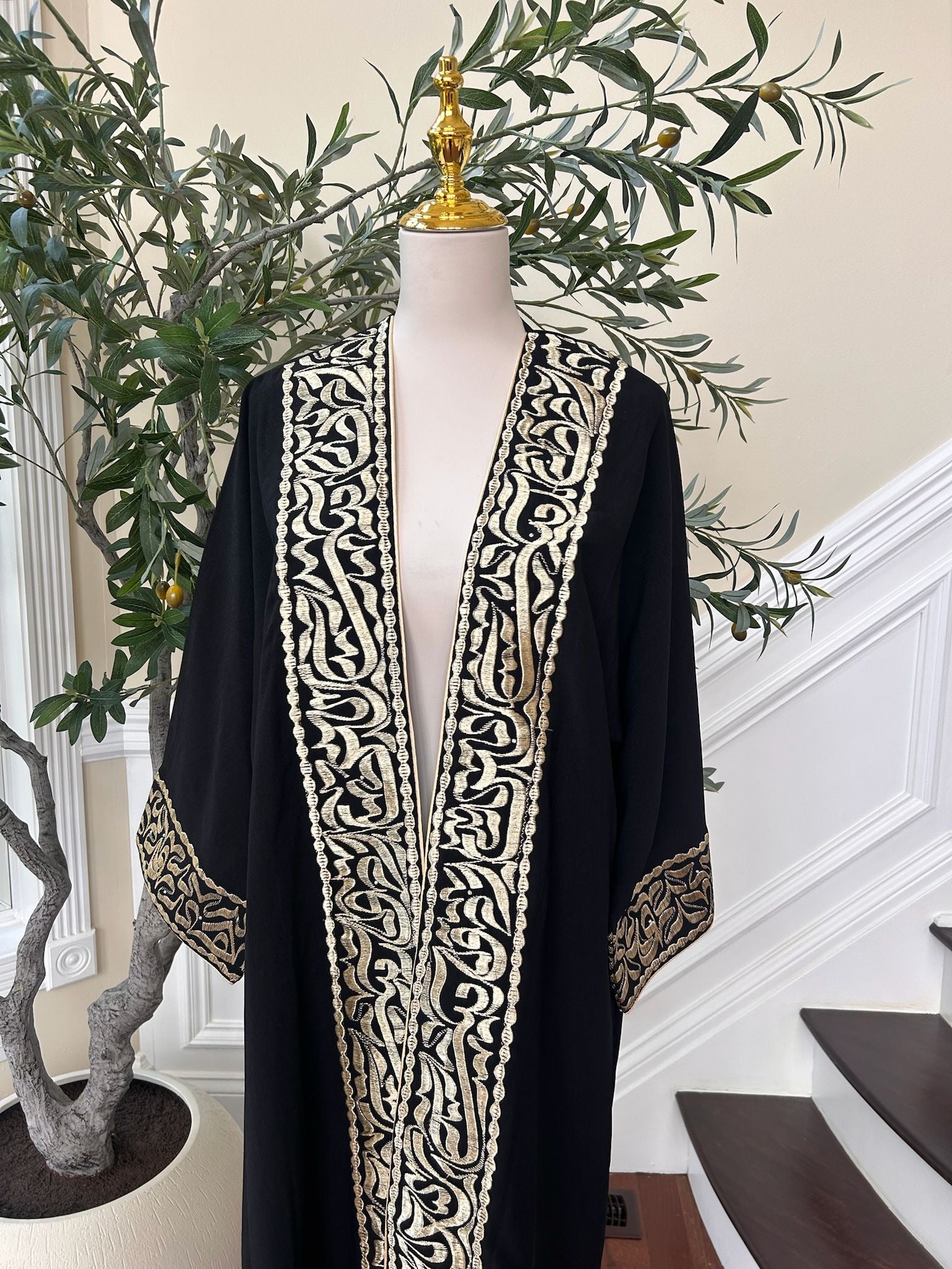 Black Cardigan Golden Detail