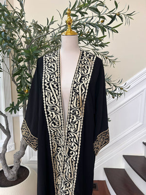 Black Cardigan Golden Detail