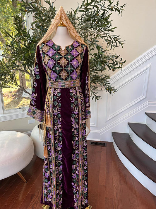 Velvet Purple Stone Thobe