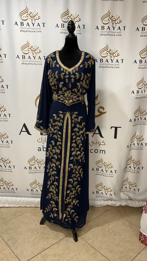 Gorgeous Navy Blue Gold/Silver Kuftan #9199080