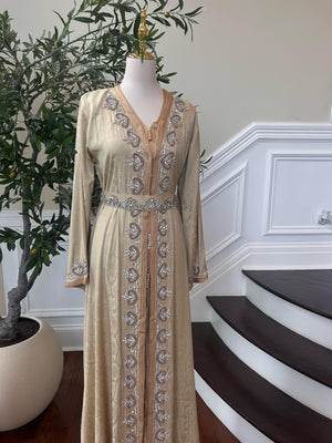 Golden Yellow Elegance Beaded Kuftan