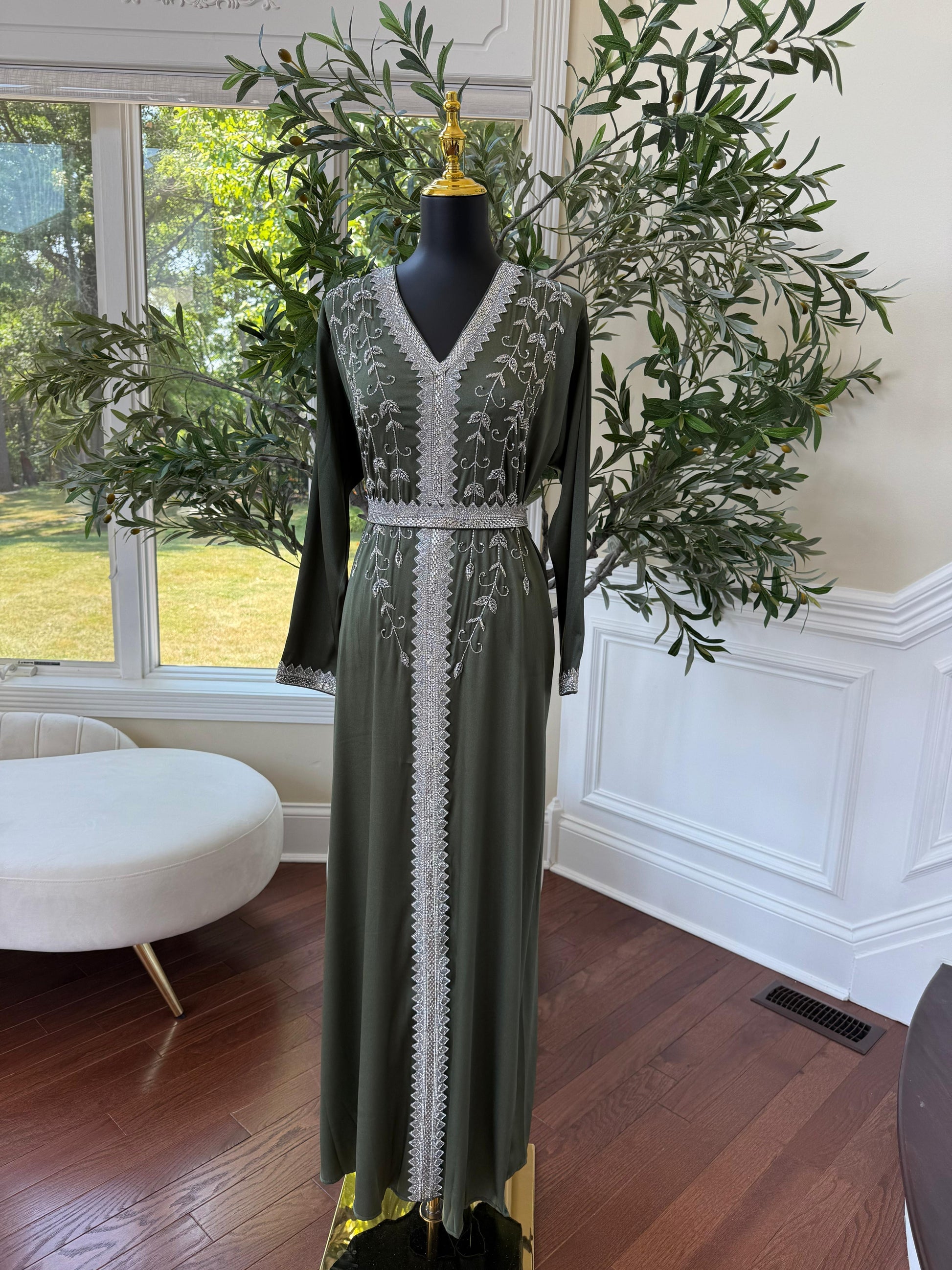 Green Floral Kuftan