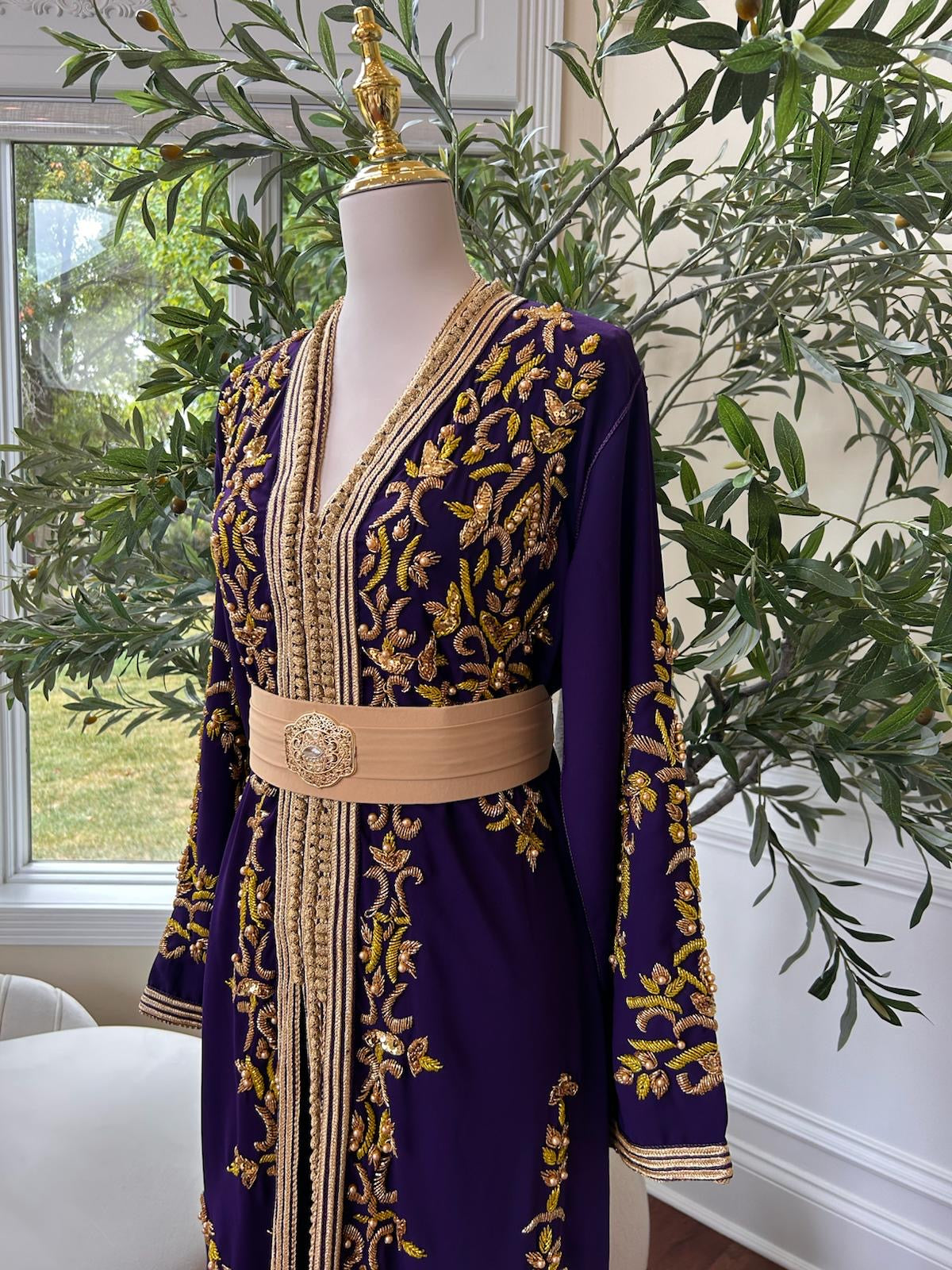 Purple Elegance Golden Kuftan