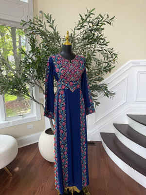 Elegant Blue Tatreez Thobe/A