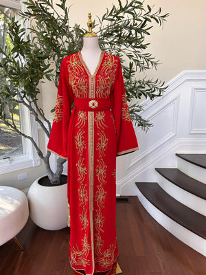 The Red Royale Beaded Kuftan