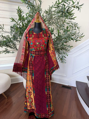 Embroidery Tatreez Red Traditional Thobe