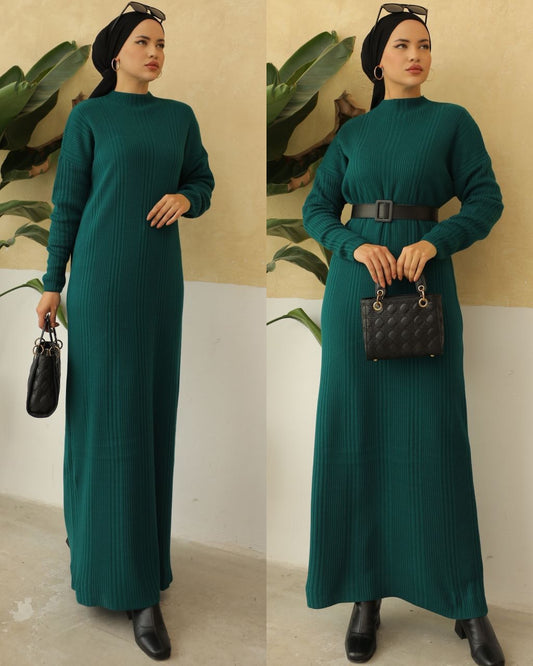 Green Long Dress  *Belt not included  #9198722