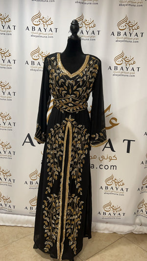 Elegant Black with Gold/Silver Kuftan #9199096