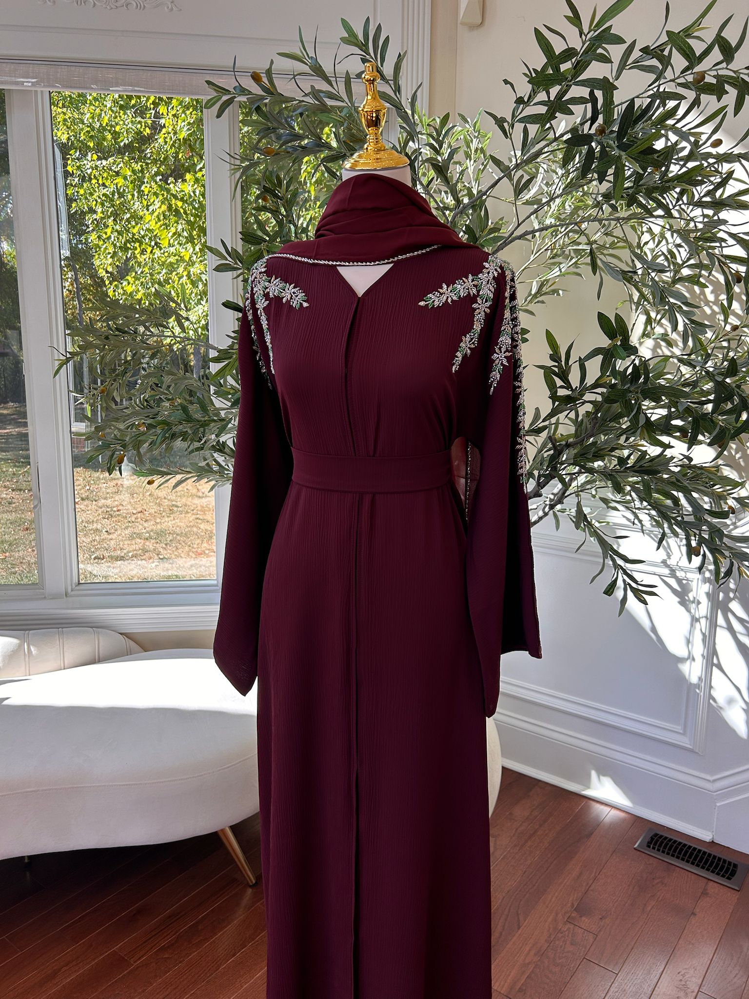 Burgundy Elegance Design Abaya