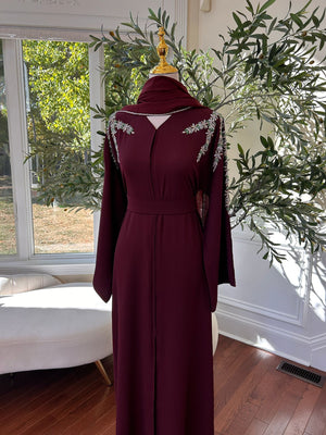 Burgundy Elegance Design Abaya