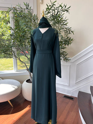 Green Sleeve Charm Abaya
