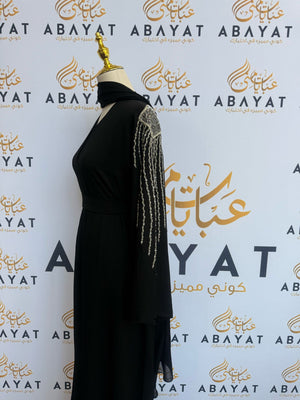 Black Silver Charm Abaya