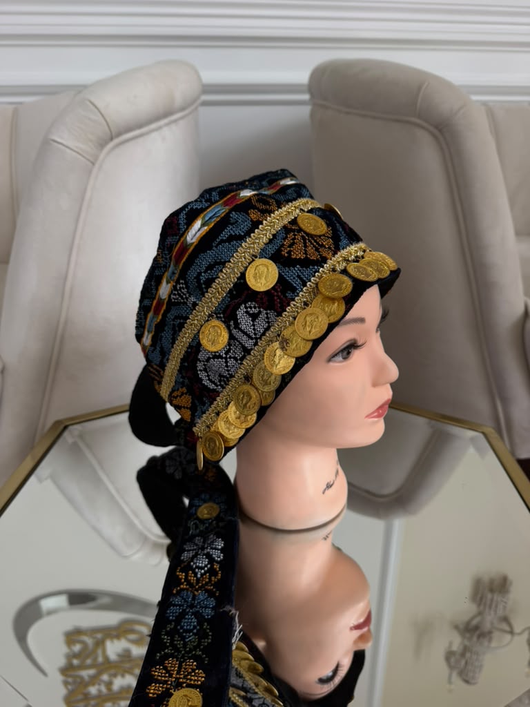 Velvet Blue Embroidery Tatreez Coin Waka- Women’s and Kids