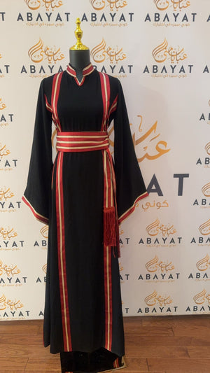 Black Kashmir Abaya Thobe