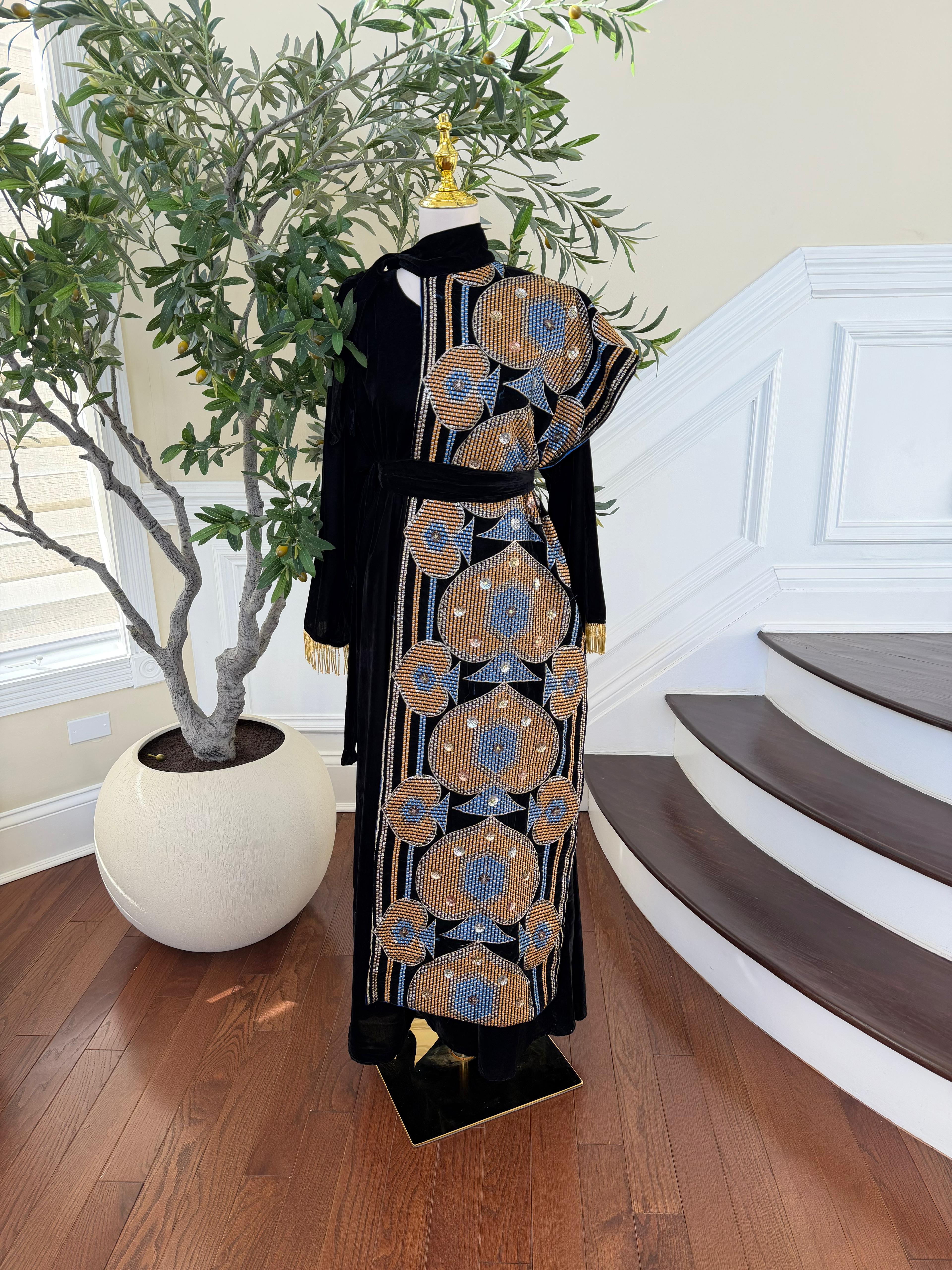 Black Velvet Two Peice Dress