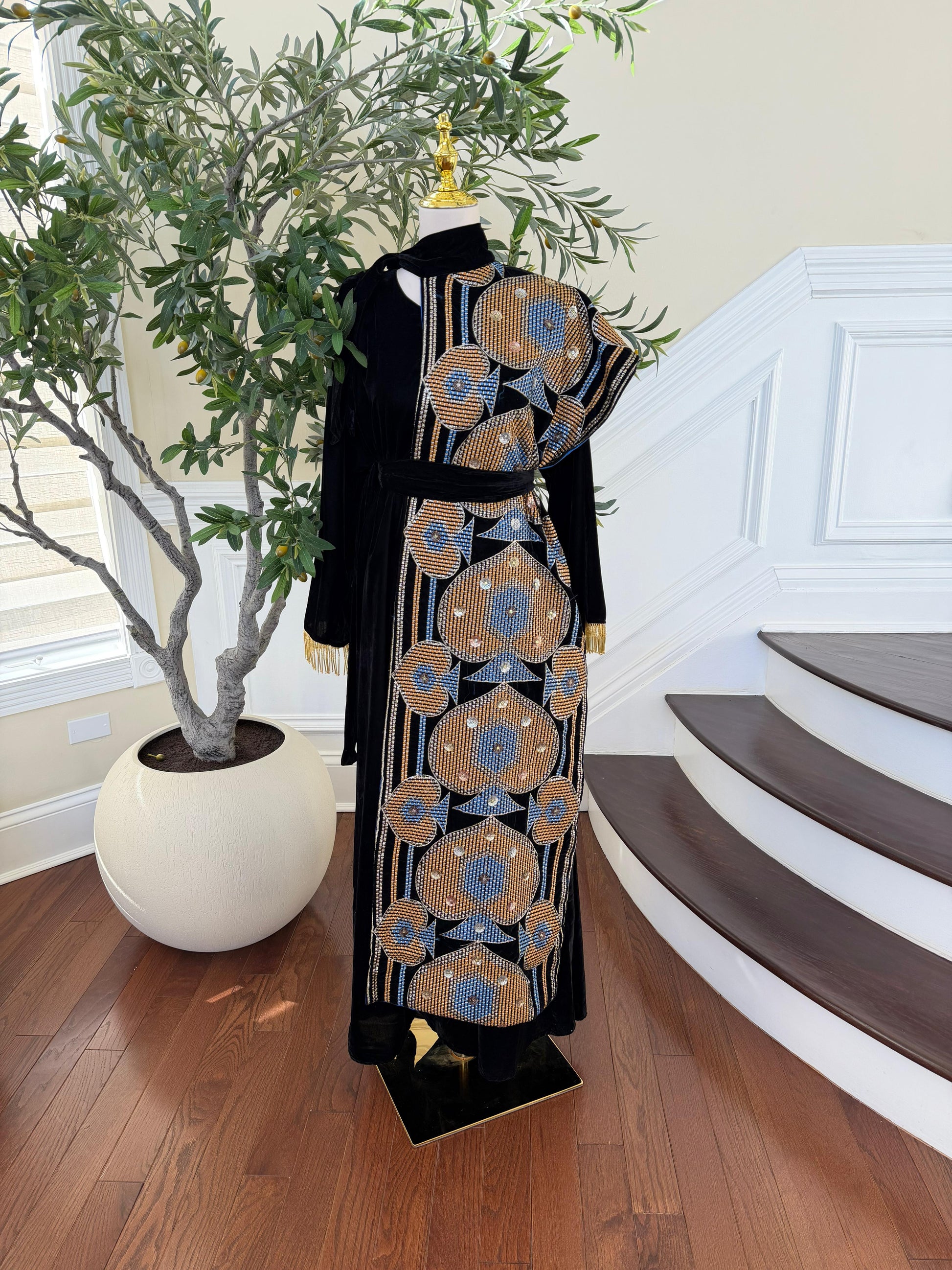 Black Velvet Two Peice Dress