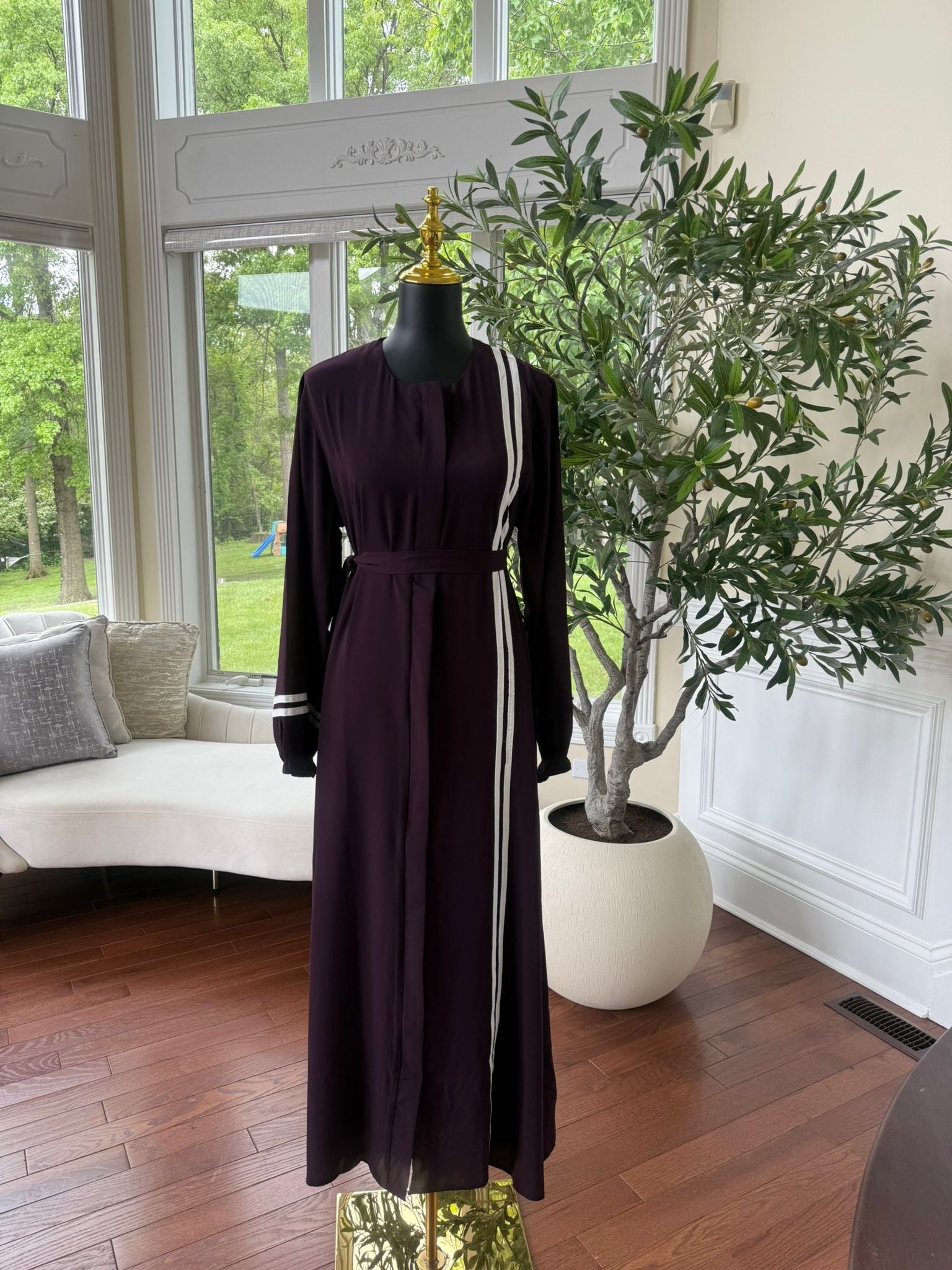 Burgundy Purple Activewear Abaya