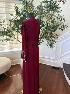 Royale Red Beaded Two Piece Kuftan