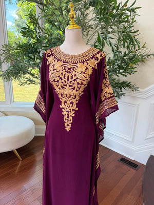 Golden Purple Elegance Dress