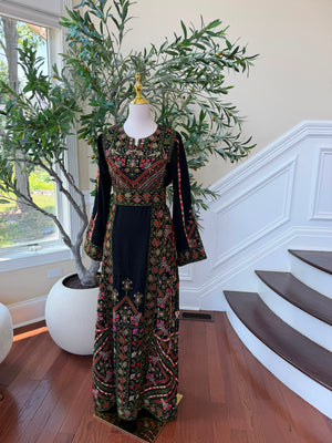 Black Beaded Elegance Traditional Thobe