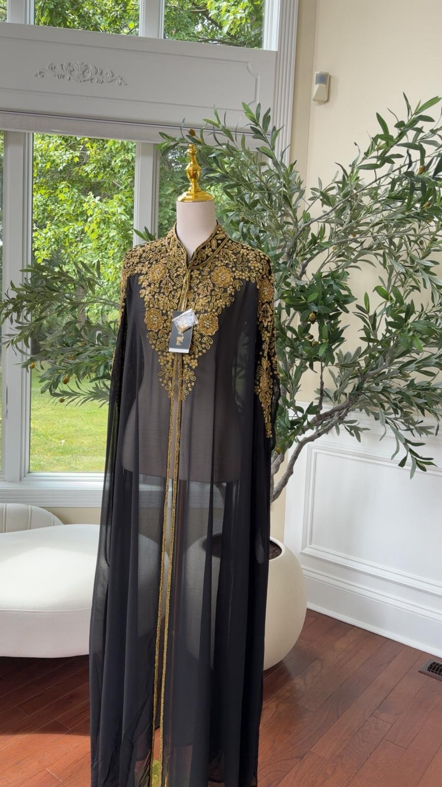 Golden Black Abaya