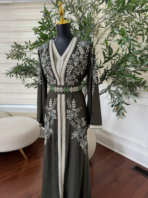 Green Rose Elegance Kuftan