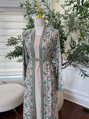 Mint Harmony Two-Piece Abaya