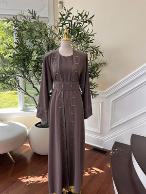 Purple Elegance Two Piece Abaya