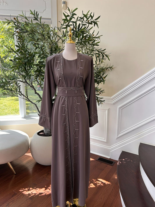 Purple Elegance Two Piece Abaya